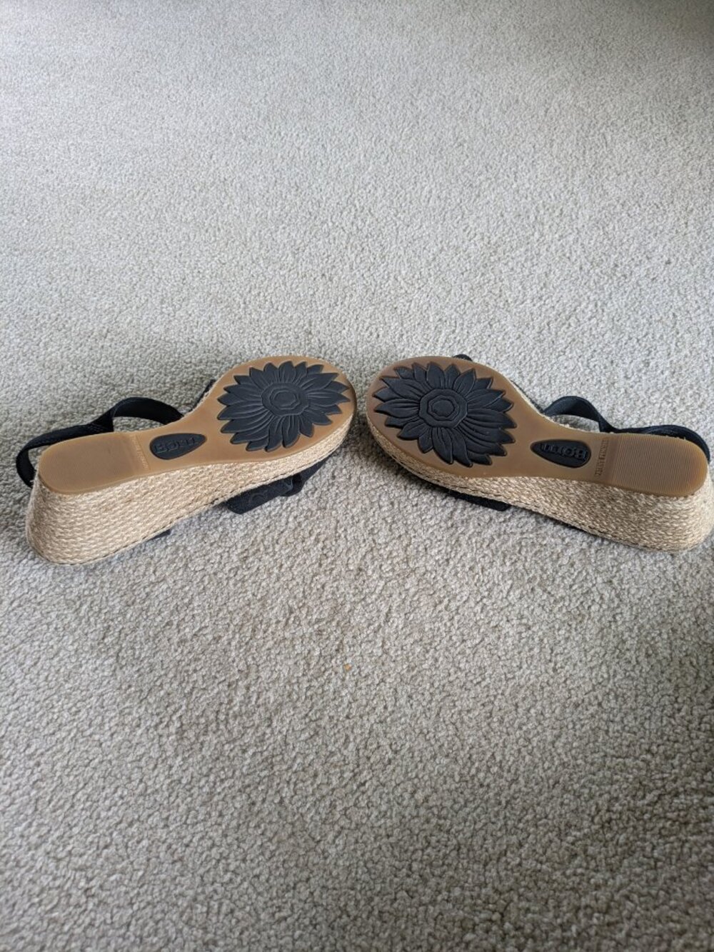 Born black suede espadrille open toe wedge sandal - Picture 4 of 4